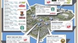 Map of dining locations on NSU campus.