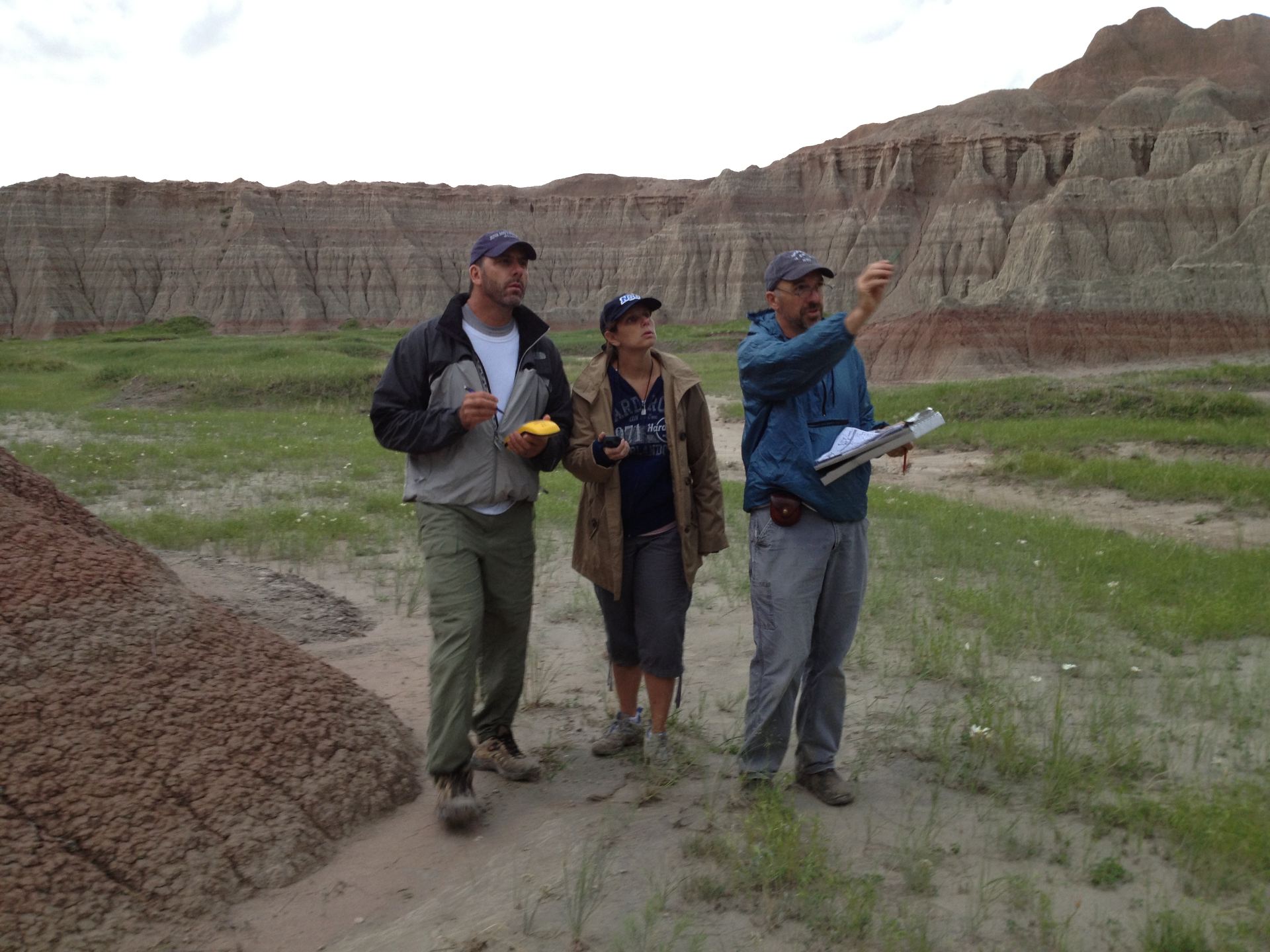 COURTESY OF PAUL BALDAUFThe Badlands Working Group map rock formations in the 
White River Badlands in around 2018.